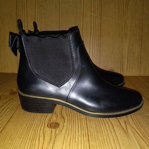 Kate Spade New York Sedgewick Chelsea Womens Black Rain Boots Sz 9